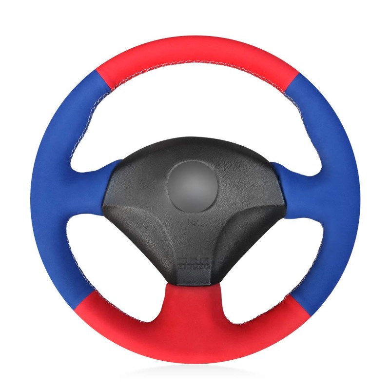 Loncky Auto Custom Fit OEM Beige Leather Blue Red Suede Leather